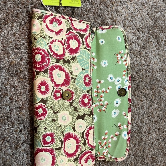 Amy Butler for Kalencom Brenda Clutch w/ Chain Spiced Buds NWT Organic Cotton - Picture 9 of 11